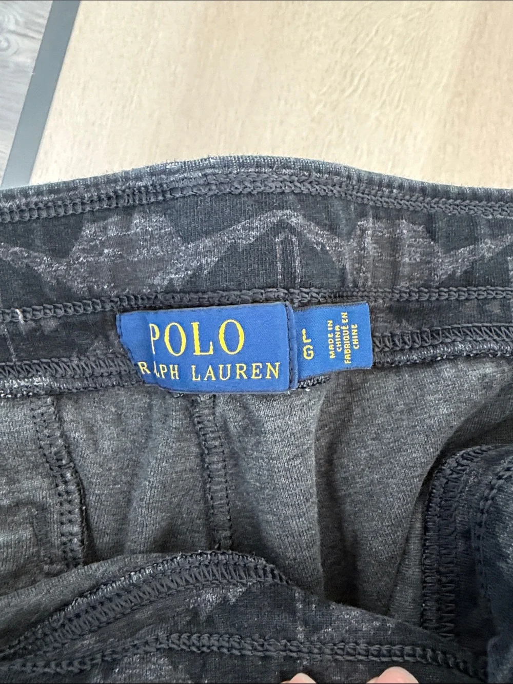 Polo by Ralph Lauren Black Gray Tribal Print Joggers